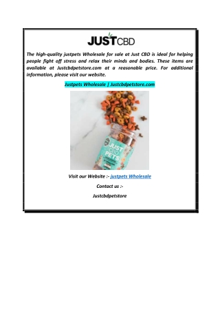 Justpets Wholesale  Justcbdpetstore.com