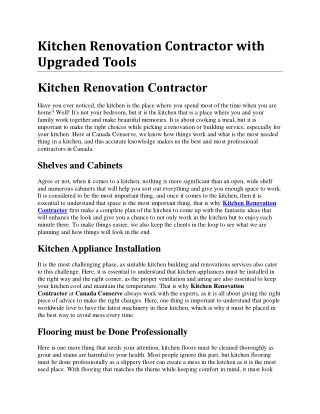 High-End Kitchen Renovation Contractor are here to Help you