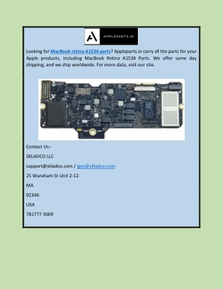 Macbook Retina A1534 Parts | Appleparts.io