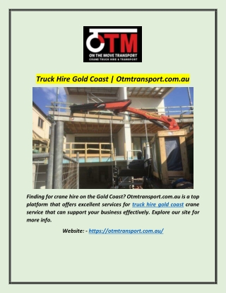 Truck Hire Gold Coast | Otmtransport.com.au