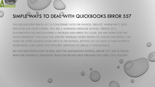 Proper way to eliminate QuickBooks Error 557