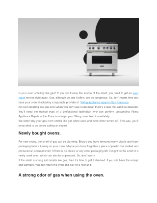 Why Your Gas Oven Smells Like Fuel and How To Fix It