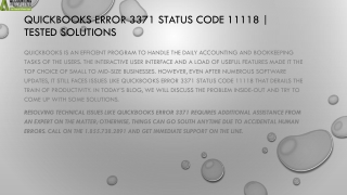 An easy guide to resolve QuickBooks Error 3371 status code 11118