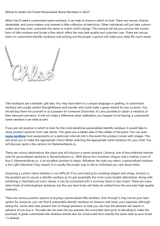 A Beginner's Guide to create your own name necklace