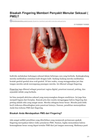 Bisakah Fingering Memberi Penyakit Menular Seksual PMS - klinikkelaminku.com
