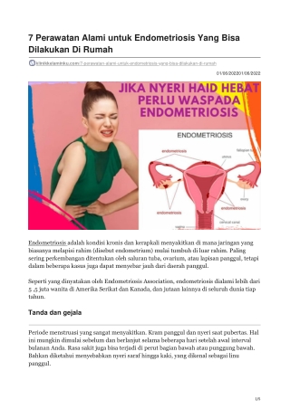 7 Perawatan Alami untuk Endometriosis Yang Bisa Dilakukan Di Rumah