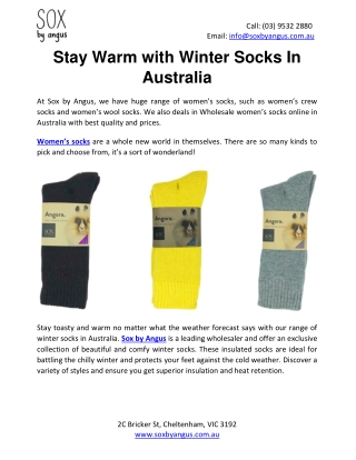 Stay Warm with Winter Socks In Australia