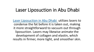 Laser Liposuction in Abu Dhabi