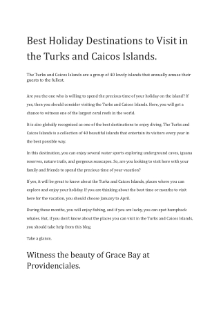 best-holiday-destinations-to-visit-in-the-turks-and-caicos-islands