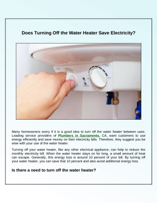 Can Turning Off the Water Heater Help You Save Energy?