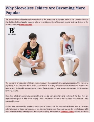 Why Sleeveless Tshirts Are Becoming More Popular