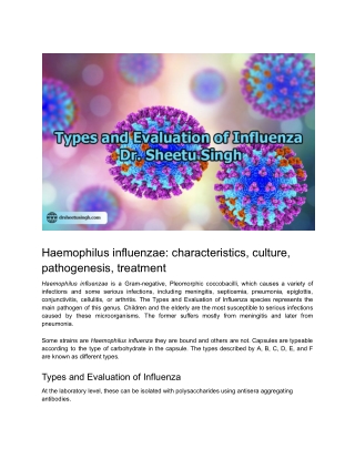 Types and Evaluation of Influenza _ Dr. Sheetu Singh