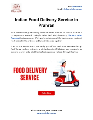 Indian Food Delivery Service In Prahran