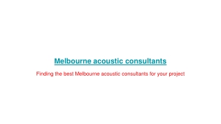 Melbourne acoustic consultants