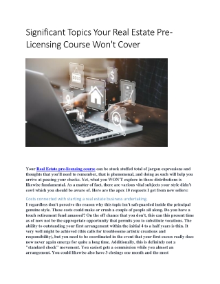 Real Estate Online Courses