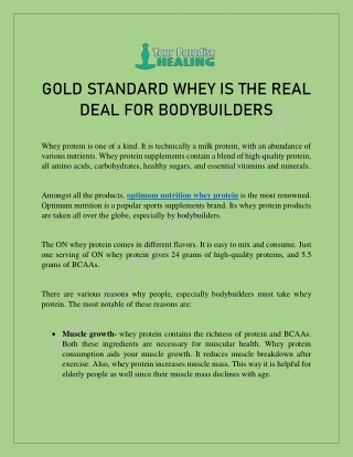 DO YOU KNOW GOLD STANDARD WHEY IS THE REAL DEAL FOR BODYBUILDERS ??