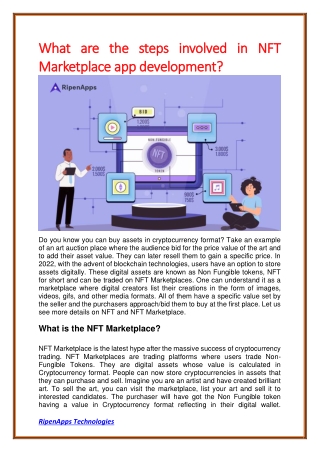 What are the steps involved in NFT Marketplace app development