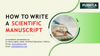 How to write a Scientific Manuscript – Pubrica