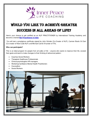 NLP Practitioner in India