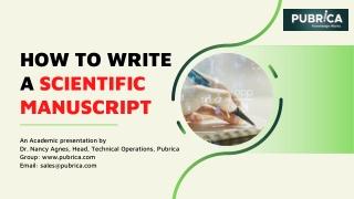 How to write a Scientific Manuscript – Pubrica