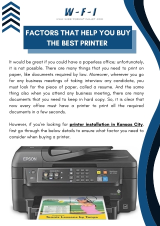 Factors that Help You Buy the Best Printer