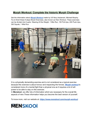 Murph Workout: The Challenging Exercise Of Honour and Respect for Heroes