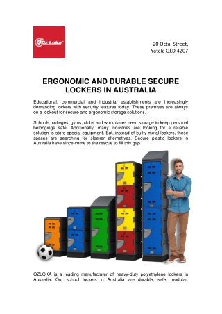 Ergonomic And Durable Secure Lockers In Australia