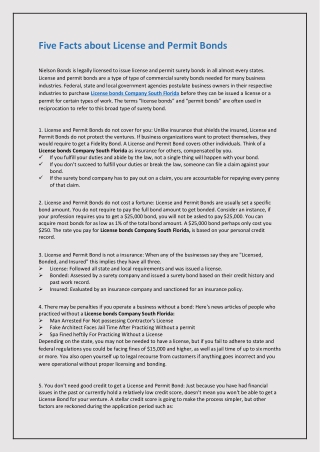Five Facts about License and Permit Bonds