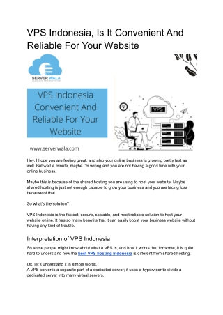 VPS Indonesia, Is It Convenient And Reliable For Your Website