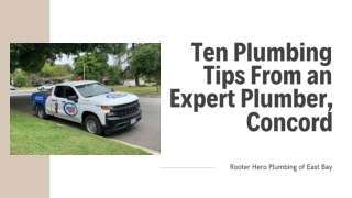 Ten Plumbing Tips From an Expert Plumber, Concord