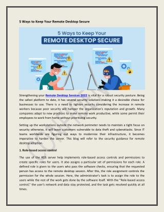 5 Ways to Keep Your Remote Desktop Secure