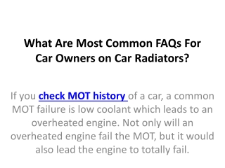 What Are Most Common FAQs For Car Owners on Car Radiators?