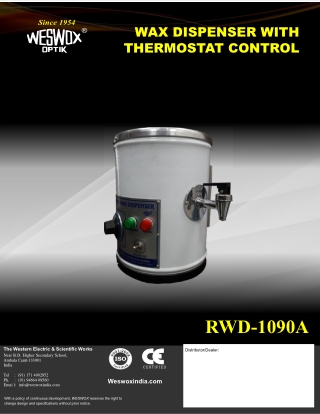 WAX DISPENSER WITH THERMOSTAT CONTROL RWD-1090A New