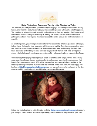 Baby Photoshoot Bangalore Tips by Little Dimples by Tisha
