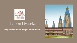 Reasons to donate money to temple construction?