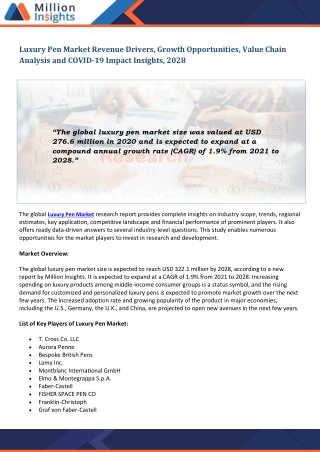 Luxury Pen Market