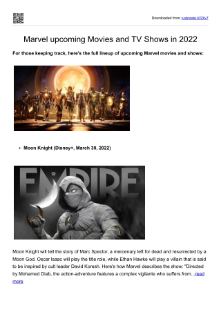 Marvel upcoming Movies and TV Shows in 2022