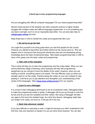 4 Quick tips to learn programming languages