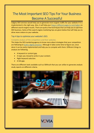 The Most Important SEO Tips For Your Business Become A Successful