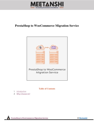 PrestaShop to WooCommerce Migration Service