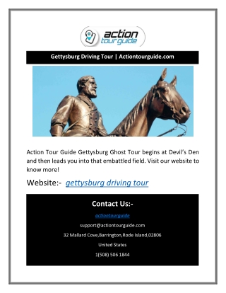 Gettysburg Driving Tour | Actiontourguide.com