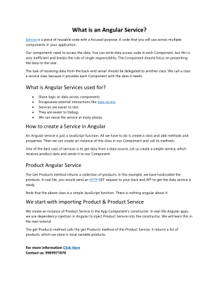 What is an Angular Service