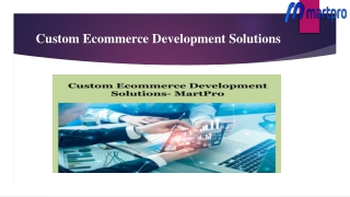 Custom Ecommerce Development Solutions