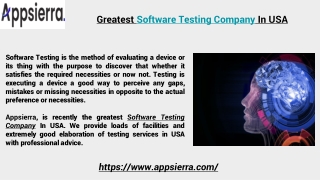 Greatest Software Testing Company In USA