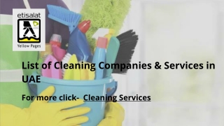 List of Cleaning Companies & Services in UAE