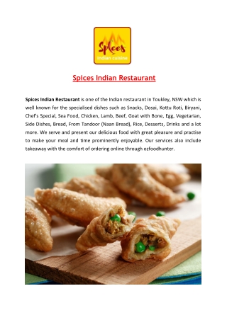 5% off - Spices Indian Restaurant Takeaway Toukley, NSW