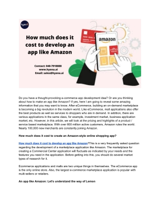 How much does it cost to develop an app like Amazon