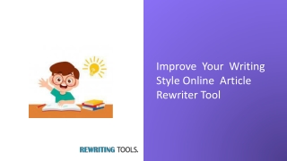 Improve your writing skill online article rewriter tool