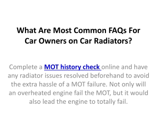 What Are Most Common FAQs For Car Owners on Car Radiators?