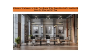 4 Reasons Why Leasing Is Better Than Buying Office Space